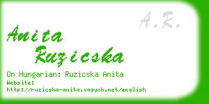 anita ruzicska business card